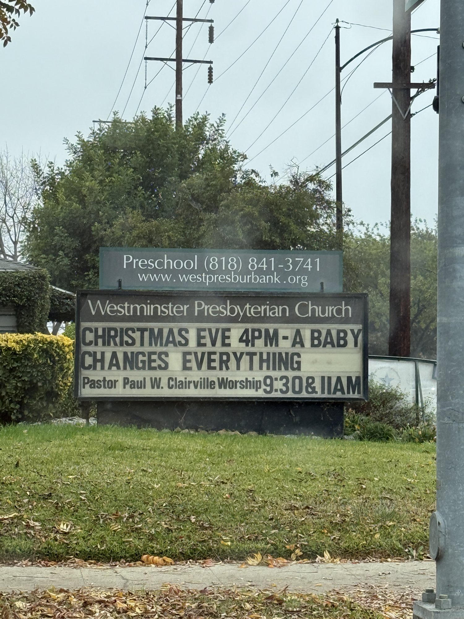Westminster Presbyterian Church marquee, Burbank