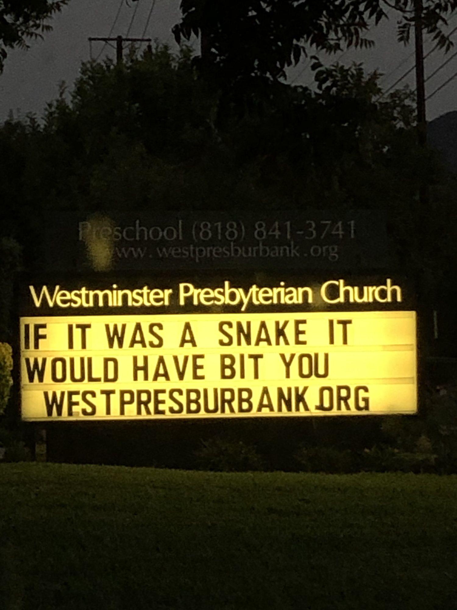 Westminster Presbyterian Church marquee, Burbank