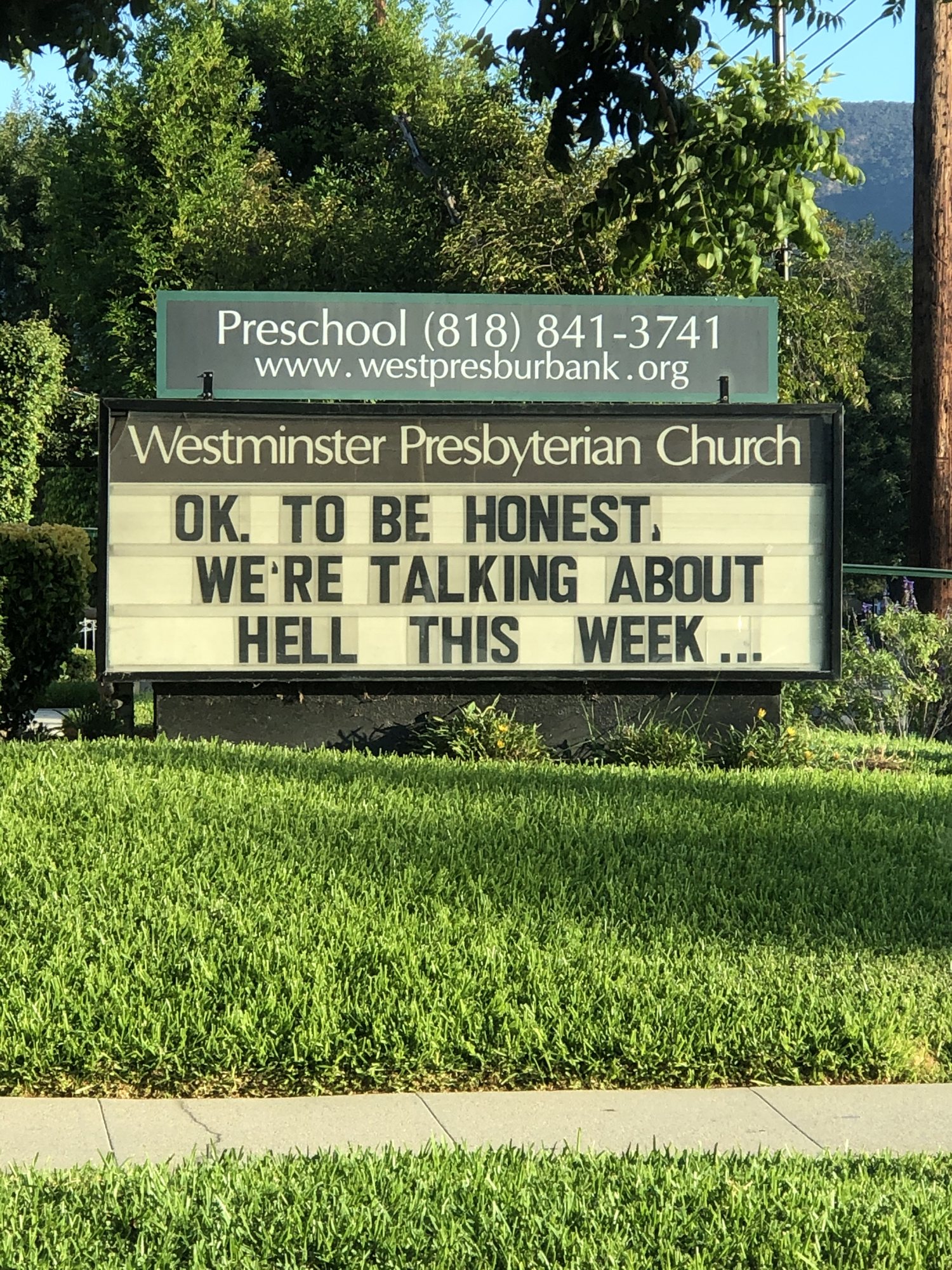 Westminster Presbyterian Church marquee, Burbank