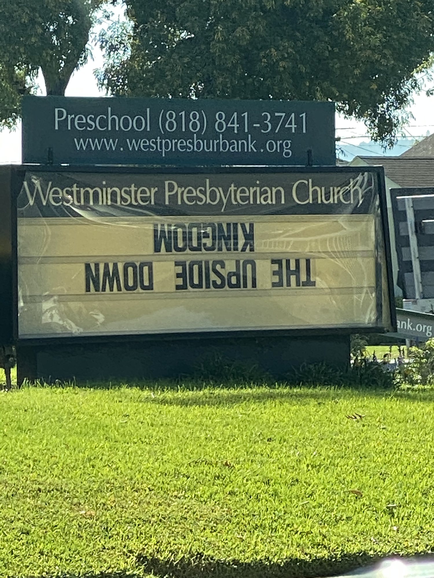 Westminster Presbyterian Church marquee, Burbank