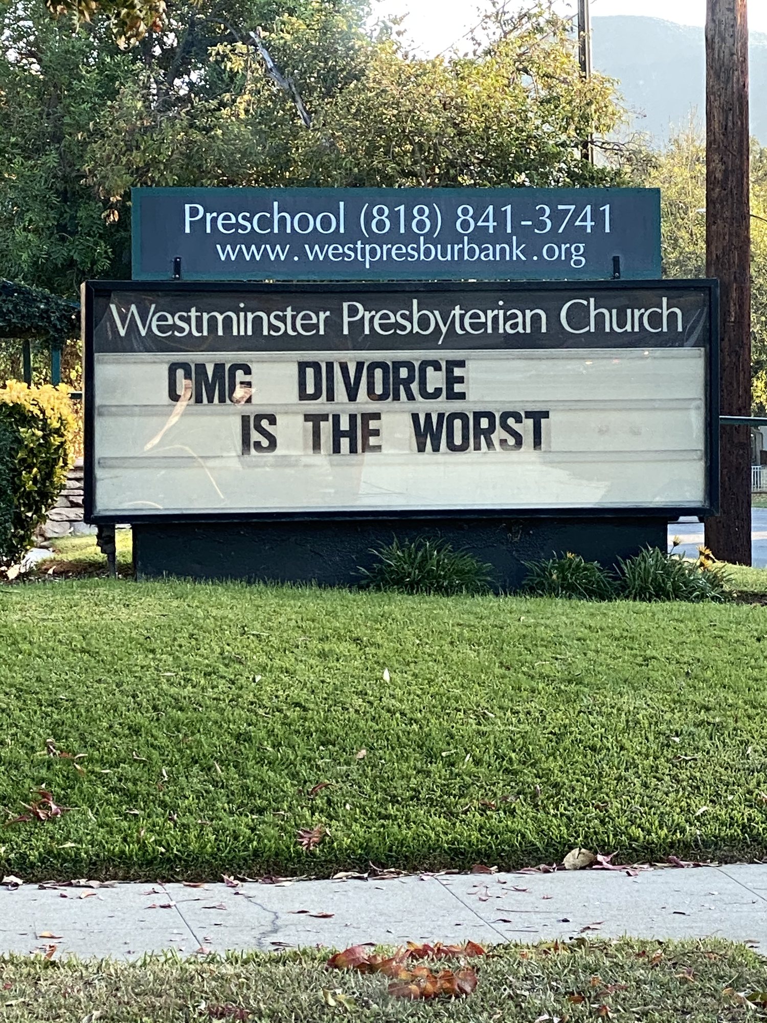 Westminster Presbyterian Church marquee, Burbank