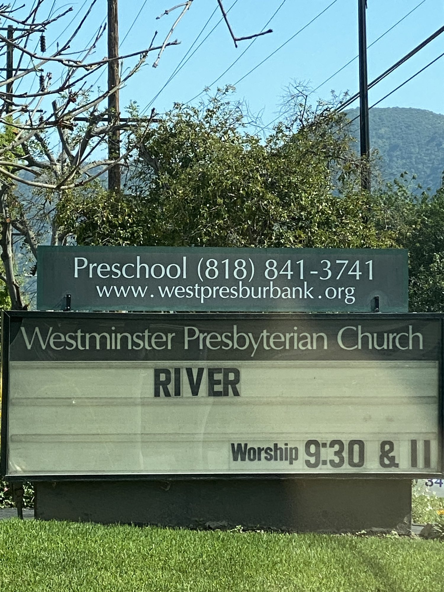 Westminster Presbyterian Church marquee, Burbank