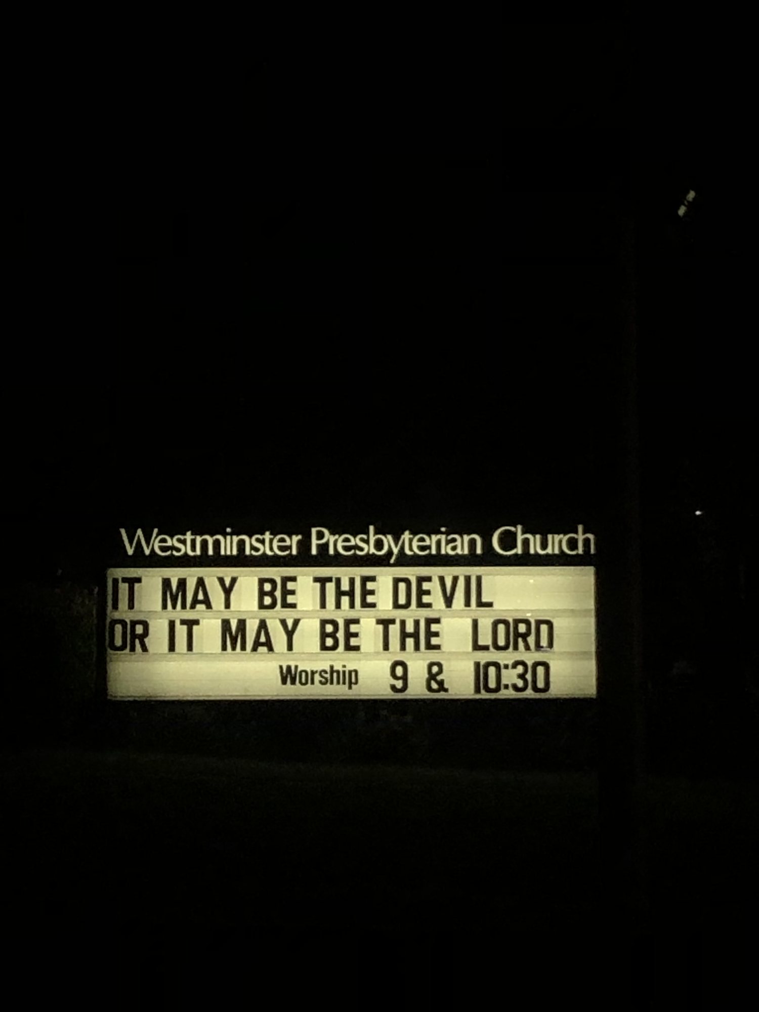 Westminster Presbyterian Church marquee, Burbank