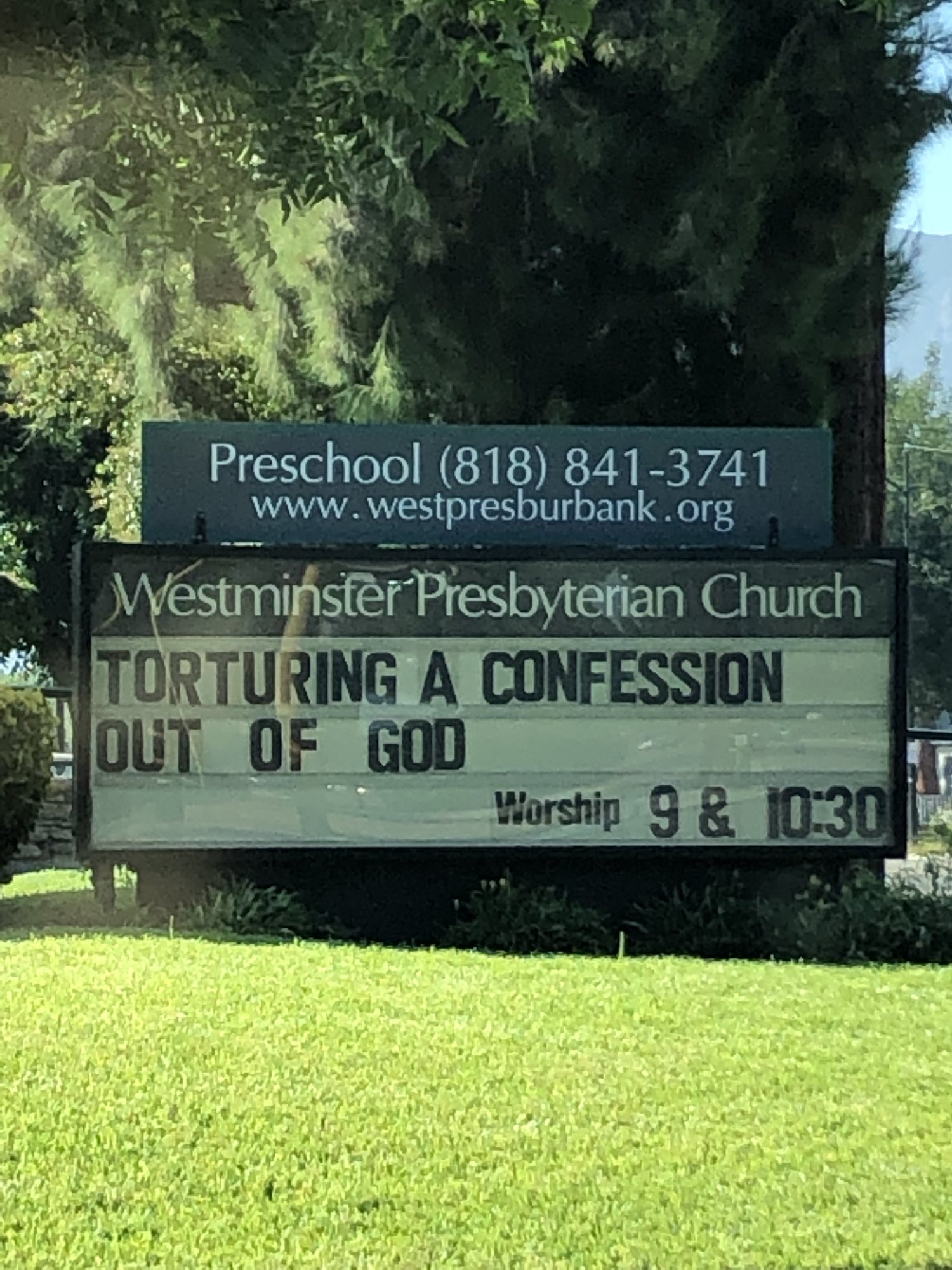 Westminster Presbyterian Church marquee, Burbank