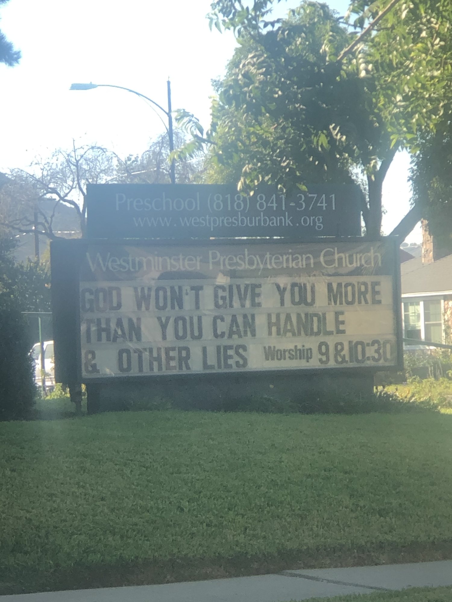 Westminster Presbyterian Church marquee, Burbank