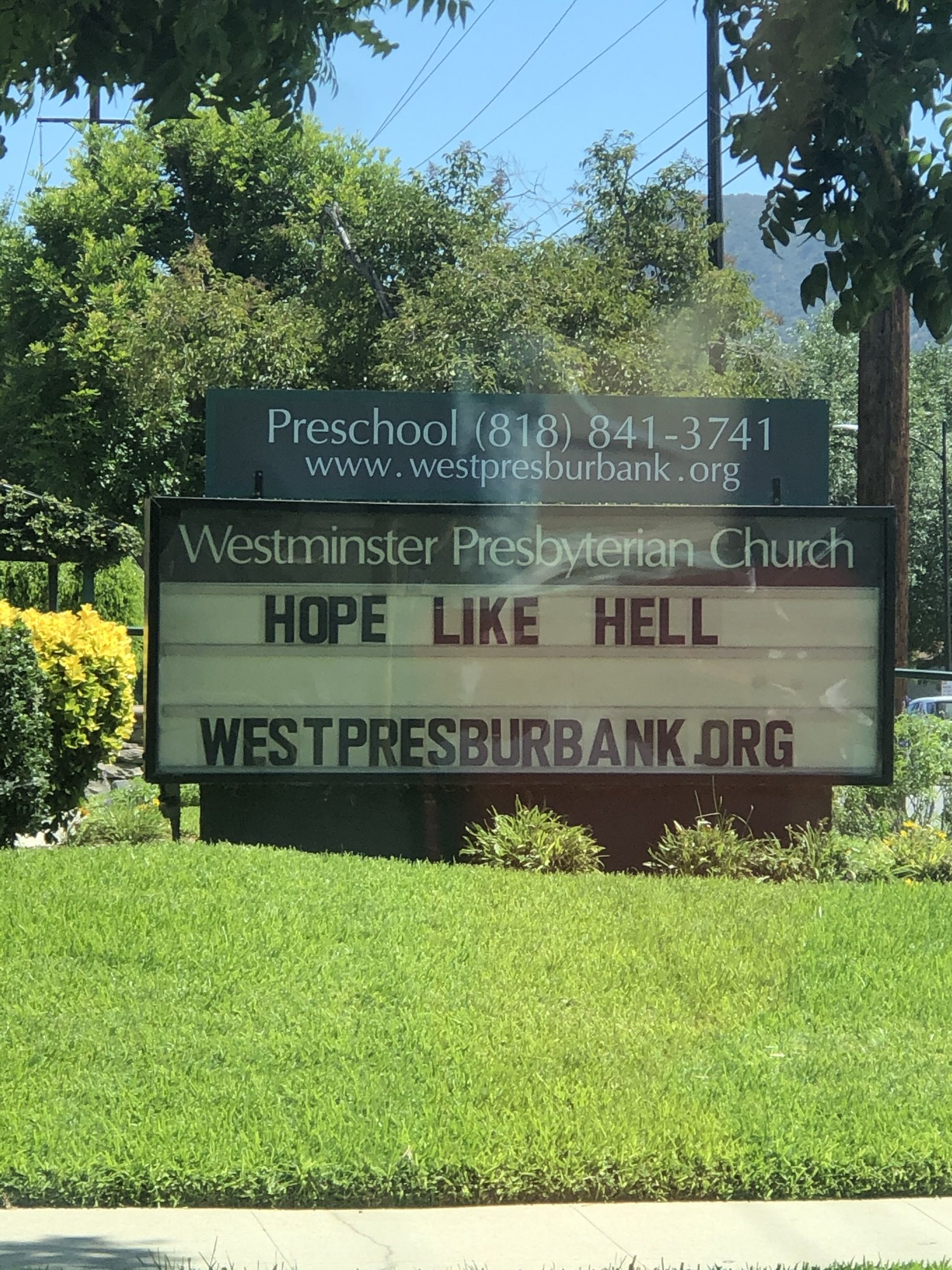 Westminster Presbyterian Church marquee, Burbank