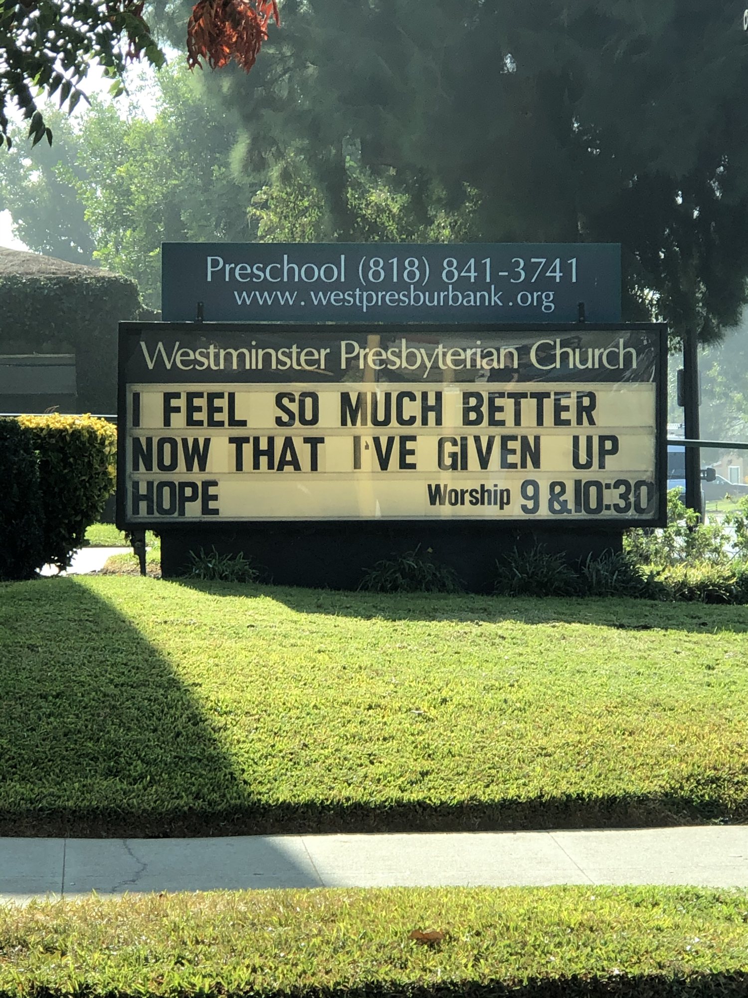 Westminster Presbyterian Church marquee, Burbank